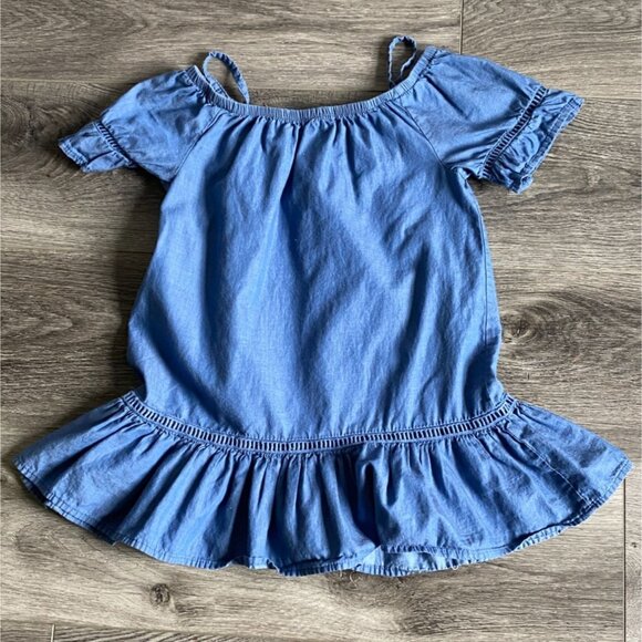 GUC Self Esteem Girls Cold Shoulder Ruffle Style Shirt-Blue-Size 7 - Picture 5 of 5